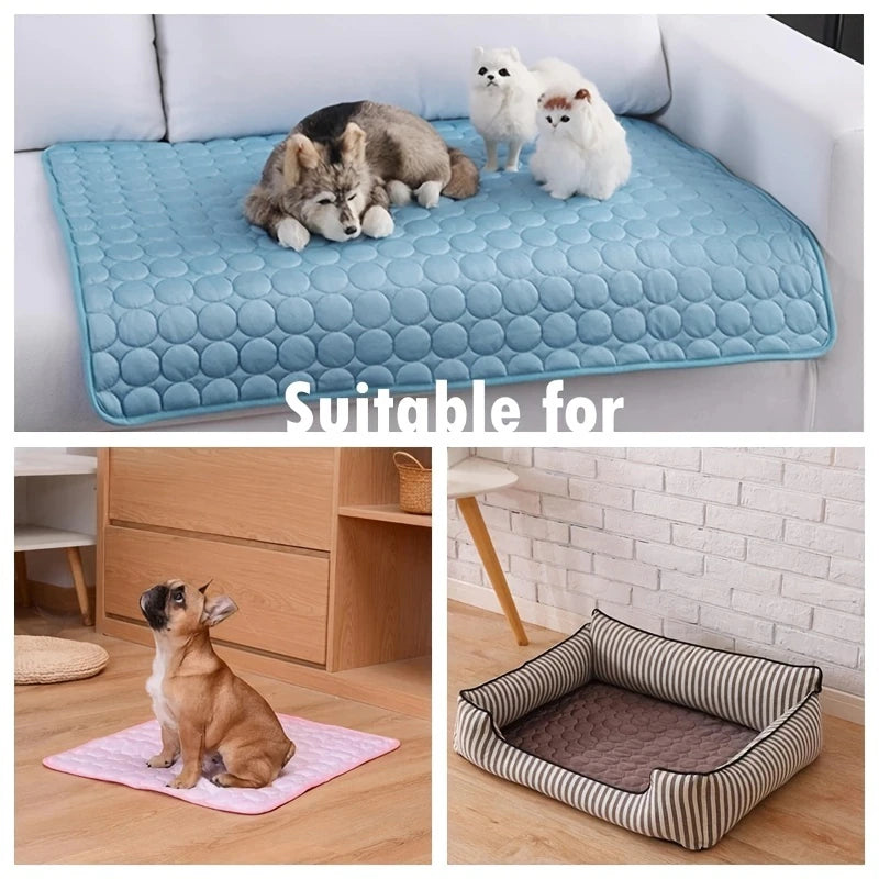 ChillPaws: Ice Silk Pressure-Activated Cooling Mat for Pets