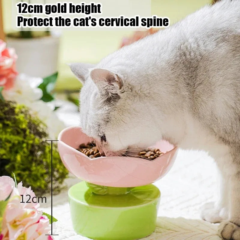 Creative Flower Pet Bowl - Ceramic Food & Water Dish for Cats and Dogs