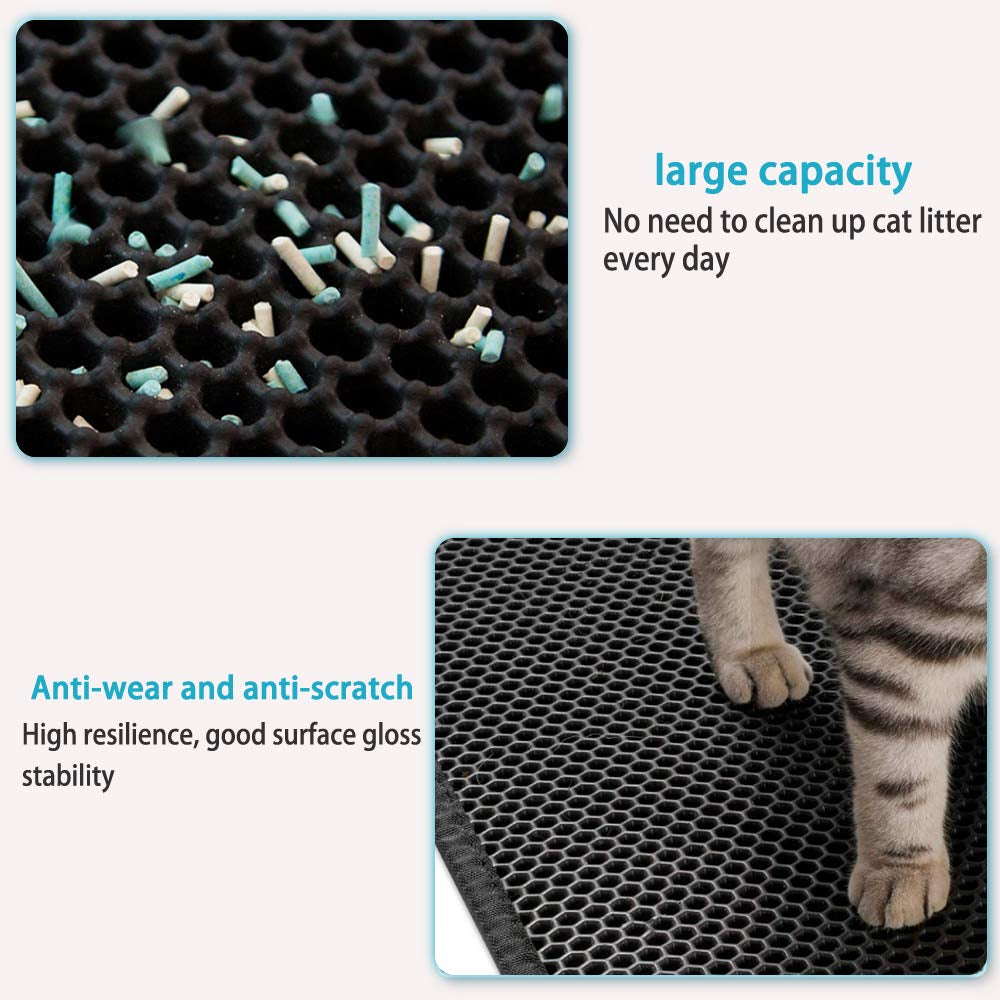 Purrfect Paws: Double Layer Waterproof Cat Litter Mat - Non-Slip & Washable!