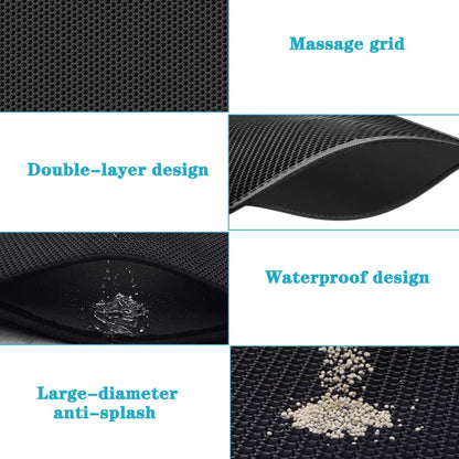 Purrfect Paws: Double Layer Waterproof Cat Litter Mat - Non-Slip & Washable!