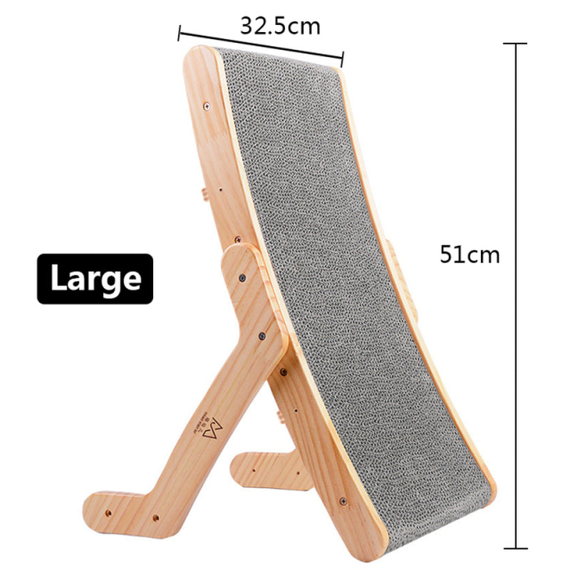 3-in-1 Wooden Cat Scratcher Lounge: Bed, Scratching Post, Claw Grinder