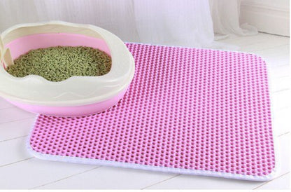 Purrfect Paws: Double Layer Waterproof Cat Litter Mat - Non-Slip & Washable!