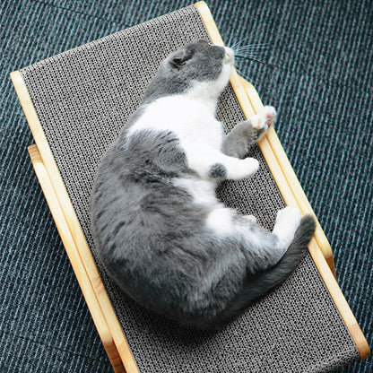 3-in-1 Wooden Cat Scratcher Lounge: Bed, Scratching Post, Claw Grinder