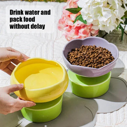 Creative Flower Pet Bowl - Ceramic Food & Water Dish for Cats and Dogs