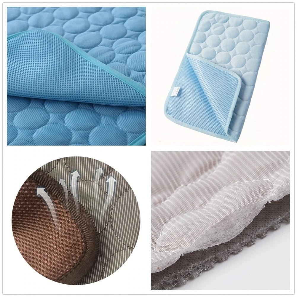 ChillPaws: Ice Silk Pressure-Activated Cooling Mat for Pets