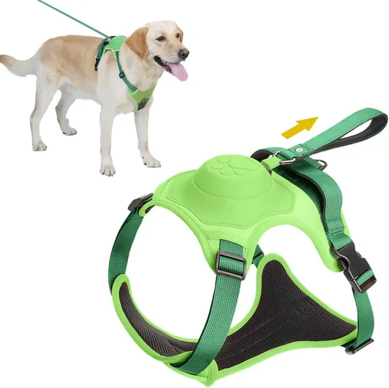 Adjustable Breathable Dog Harness with Retractable Leash - Anti-Burst and Tangle-Free