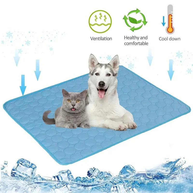 ChillPaws: Ice Silk Pressure-Activated Cooling Mat for Pets