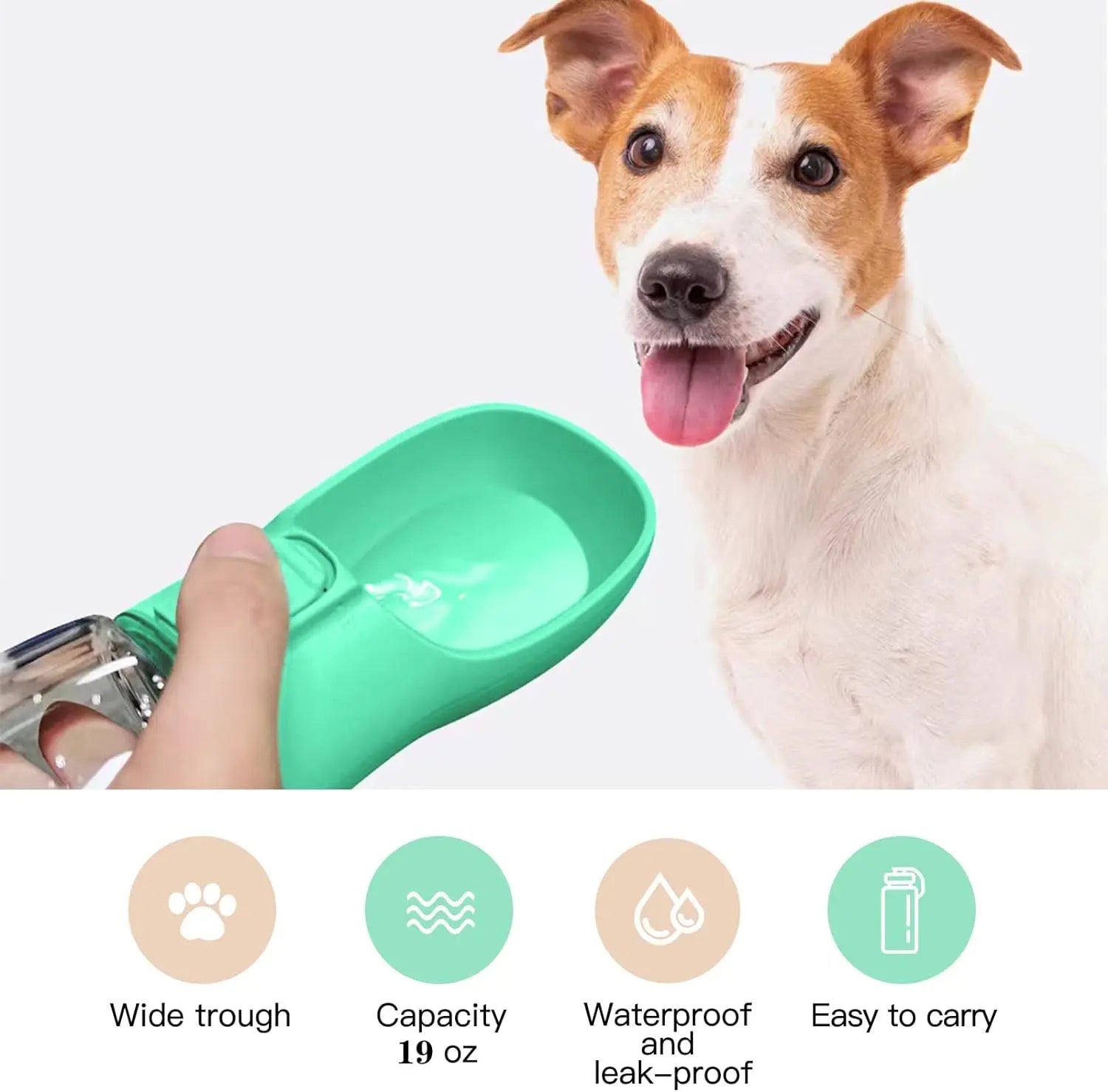 Travel Pet Water Bottle with Bowls - Leakproof & Portable for Dogs and Cats